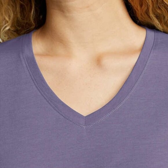 NWOT Eddie Bauer Womens Long Sleeve V Neck Shirt | Purple - Picture 4 of 5